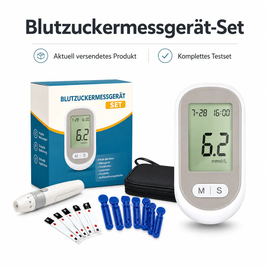 GlukoDirekt Blutzuckermessgerät | Messen Sie Ihren Blutzucker schmerzfrei in nur 5 Sekunden
